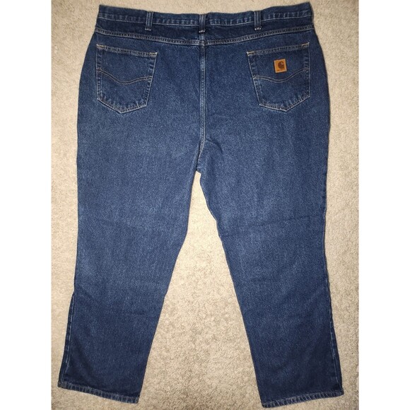Carhartt Relaxed Fit Denim Work Jeans Men’s 46x30 Blue Heavy Duty RN 51374 - Picture 7 of 8